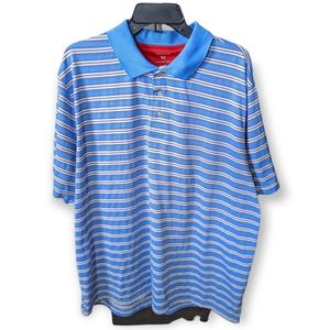 George Blue & White Striped Polo Size XXL